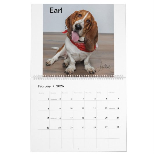 Twee pagina's: LargeCalendar, wit Kalender (Feb 2026)