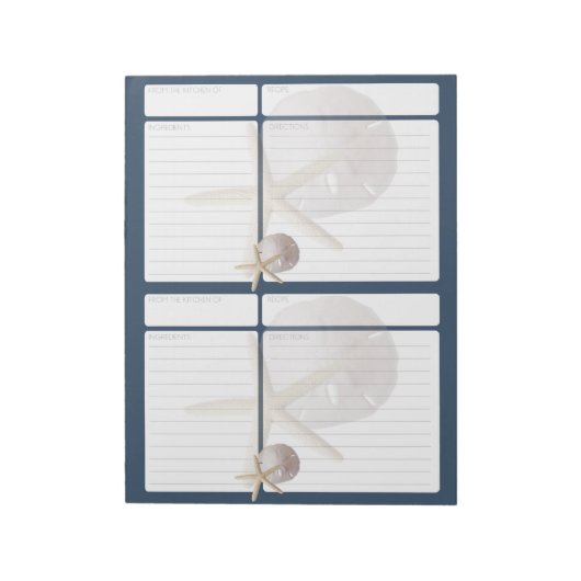 Twee pagina's met zandband en Starfish Twee, vijf  Notitieblok (Gedraaid)