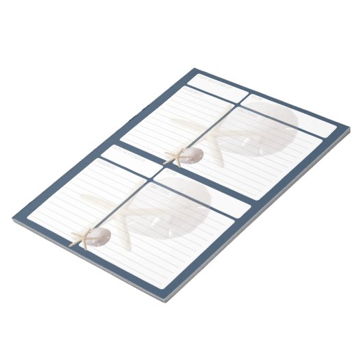 Twee pagina's met zandband en Starfish Twee, vijf  Notitieblok (Schuin)