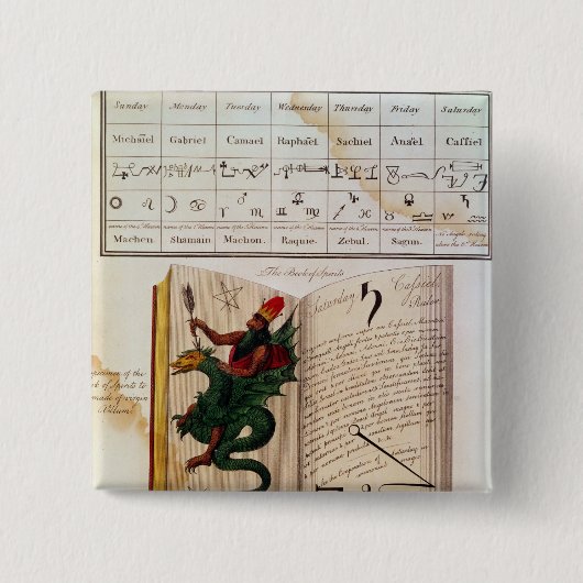 Twee pagina's van 'The Magus' Vierkante Button 5,1 Cm (Voorkant)