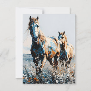 Twee Paint Horses Briefkaart