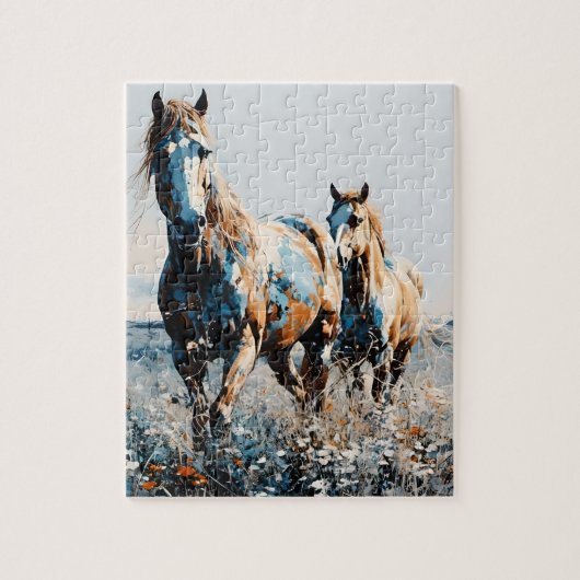 Twee Paint Horses Legpuzzel (Verticaal)
