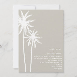 Twee Palm Trees Wedding Invitation - Bride & Groom Kaart