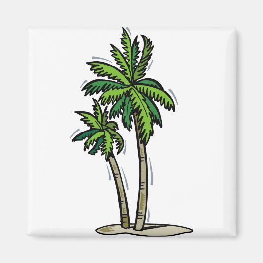 Twee palmbomen magneet (Voorkant)