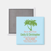 Twee palmbomen sparen de magneet van de Datum (Voorkant / Achterkant)