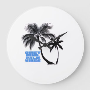Twee palmbomen wanddecoratie Tropisch minimalist Grote Klok