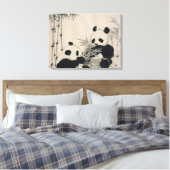 Twee Panda's Canvas Afdruk (Insitu (Slaapkamer))