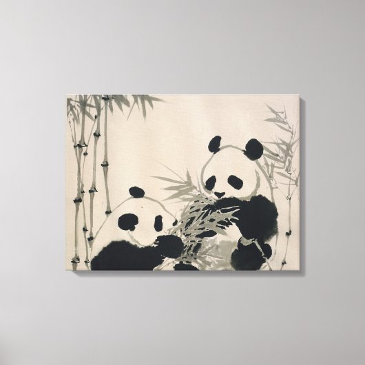 Twee Panda's Canvas Afdruk (Voorkant)