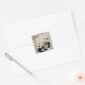 Twee panda's vierkante sticker (Envelop)