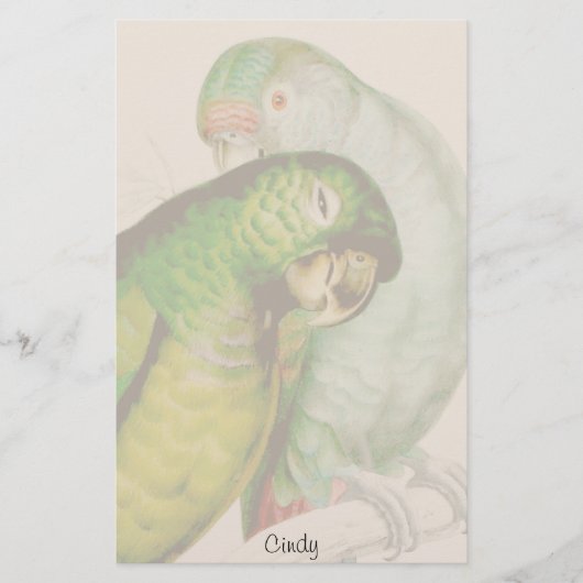 Twee papegaaiachtigen briefpapier (Voorkant)