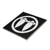 Twee parallelle krukken in een cirkel tegeltje (Zijkant)