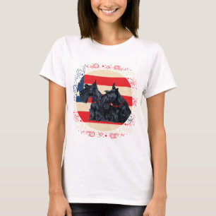 Twee patriottische Schotse terriërs T-shirt
