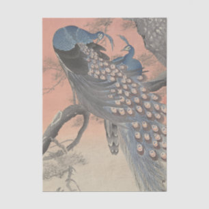 Twee pauwen op boomtak door Ohara Koson Tissuepapier