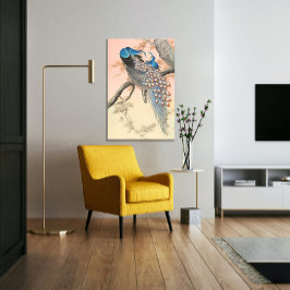 Twee pauwen op boomtak  Japanse kunst Canvas Afdruk