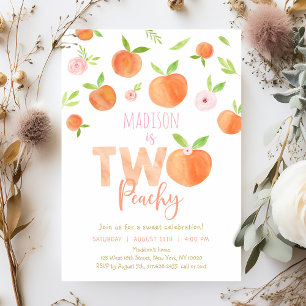Twee Peach Tweede Verjaardag Kaart