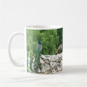 Twee Peacock Tuinfoto Witte Mok (Links)