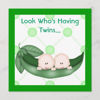 TWEE PEAS IN EEN POD BABY SHOWER INVITATION GIRL O KAART
