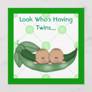 TWEE PEAS IN EEN POD BABY SHOWER TWINS INVITATIES KAART