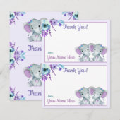 Twee per pagina dank u kaarten olifant twin douche (Voorkant / Achterkant)