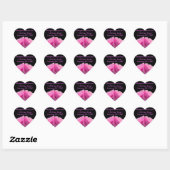 Twee perfect roze Roses Weddenschapslabel Hart Sticker (Vel)