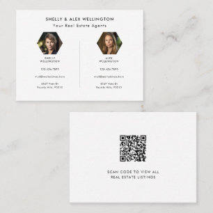 Twee personen aangepaste QR-code foto onroerend go Visitekaartje
