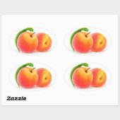 Twee perziken ovale sticker (Vel)