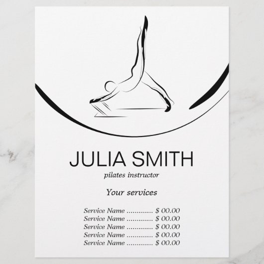 Twee Pilates Poses op de Hervormer Flyer (Voorkant)