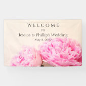 Twee pinda's roze spandoek (Horizontaal)