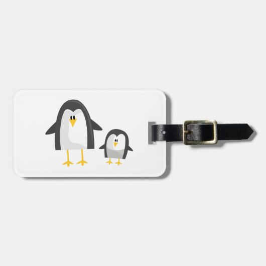 Twee pinguïns bagagelabel (Voorkant horizontaal)