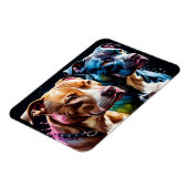 Twee Pit Bulls portret Magneet (Linkerzijde)