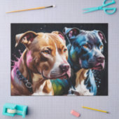 Twee Pit Bulls portret Tissuepapier (Craft)