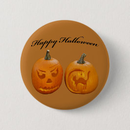 Twee pompoen gelukkig Halloween Ronde Button 5,7 Cm