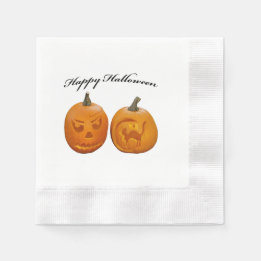 Twee Pompoenen Gelukkig Halloween Servet