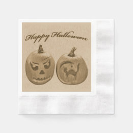 Twee Pompoenen Gelukkig Halloween Servet