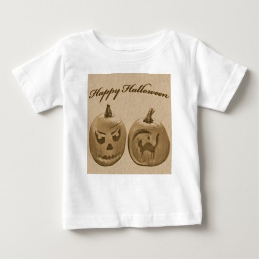 Twee pompoenen Happy Halloween T-shirt (Voorkant)