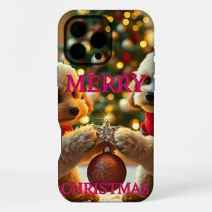 TWEE POODLES DIE KERST Vieren iPhone 16 Pro Max Hoesje