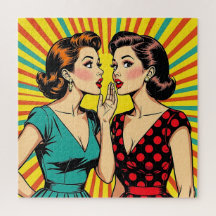 Twee Pop Art-vrouwen die een geheim vertellen 