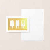 Twee Poppen Popsicles Ice Lolly Lollies Print Folie Kaarten (Display)