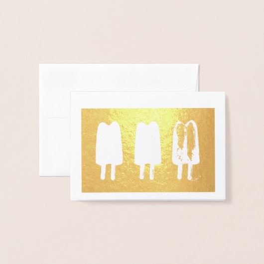 Twee Poppen Popsicles Ice Lolly Lollies Print Folie Kaarten (Voorkant met envelop)