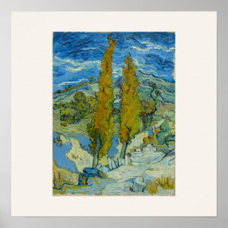 Twee Populieren door Van Gogh - Vierkant Poster