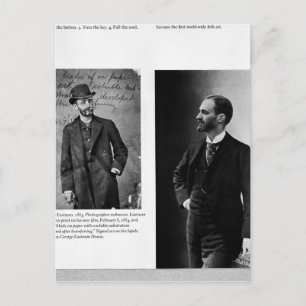 Twee portretten van George Eastman 1884 en 1890 Briefkaart