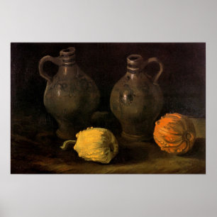 Twee potten en twee pompoenen door Vincent van Gog Poster