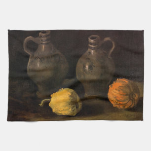 Twee potten en twee pompoenen door Vincent van Gog Theedoek