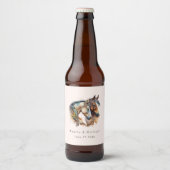 Twee prachtige paarden Western Boho bruiloft Bier Etiket (Voorkant)