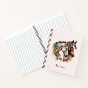 Twee prachtige paarden Western Boho Notitieboek