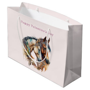Twee prachtige paarden Western Boho Valentijnsdag Groot Cadeauzakje