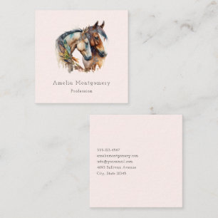 Twee prachtige paarden Western Boho Vierkante Visitekaartje