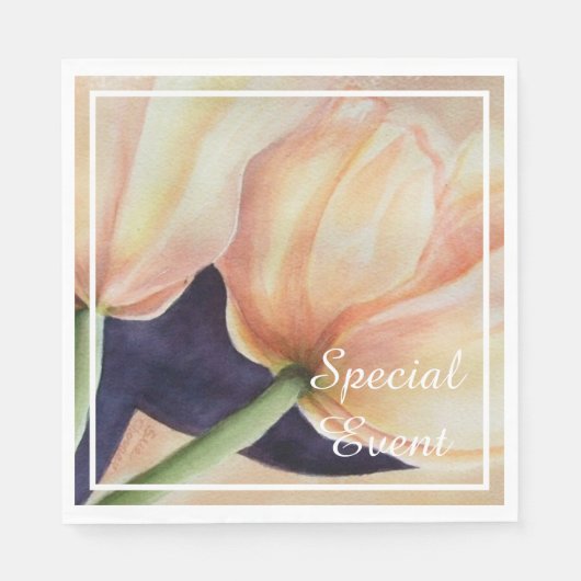 Twee prachtige tulpenfeest servet (Voorkant)