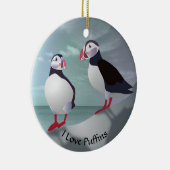 Twee Puffins Design Ornament (Rechts)
