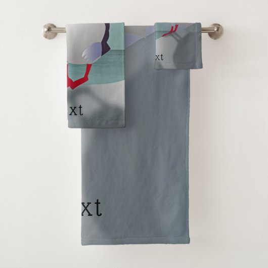 Twee Puffins-ontwerpen Bad Handdoek (Insitu)